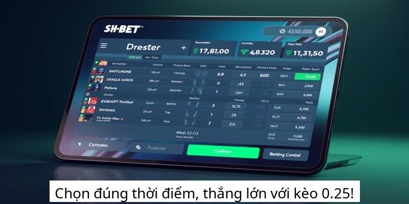 Chọn đúng thời điểm, thắng lớn với kèo 0.25!