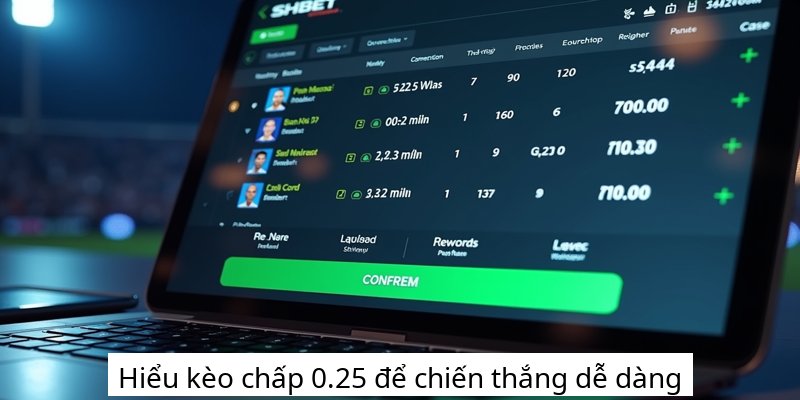 Hiểu kèo chấp 0.25 để chiến thắng dễ dàng