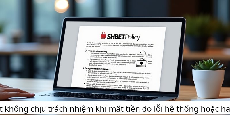 Shbet không chịu trách nhiệm khi mất tiền do lỗi hệ thống hoặc hacker.